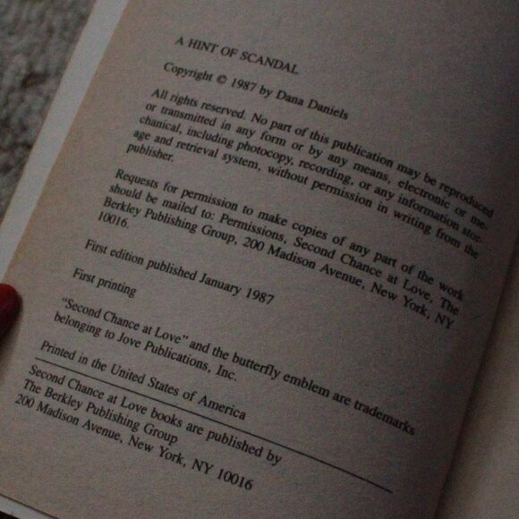 Vintage Second Chance at Love "A Hint of Scandal" Paperback Book - Picture 6 of 8